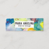 Abstracte Moderne COLORFUL-Waterverf Mini Visitekaartje (Voorkant)