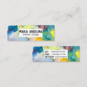 Abstracte Moderne COLORFUL-Waterverf Mini Visitekaartje (Voorkant / Achterkant)