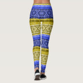 Abstracte moderne decoratieve geometrische pleiste leggings (Achterkant)