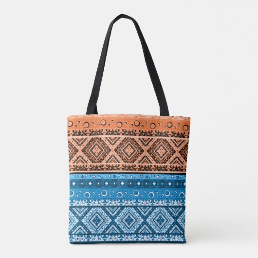 Abstracte moderne decoratieve geometrische pleiste tote bag (Achterkant)