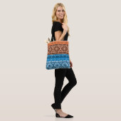 Abstracte moderne decoratieve geometrische pleiste tote bag (Op model)