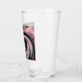 Abstracte Moderne Draaiende Roze, Zwarte en Witte Glas (Links)