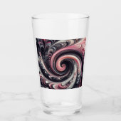 Abstracte Moderne Draaiende Roze, Zwarte en Witte Glas (Voorkant)