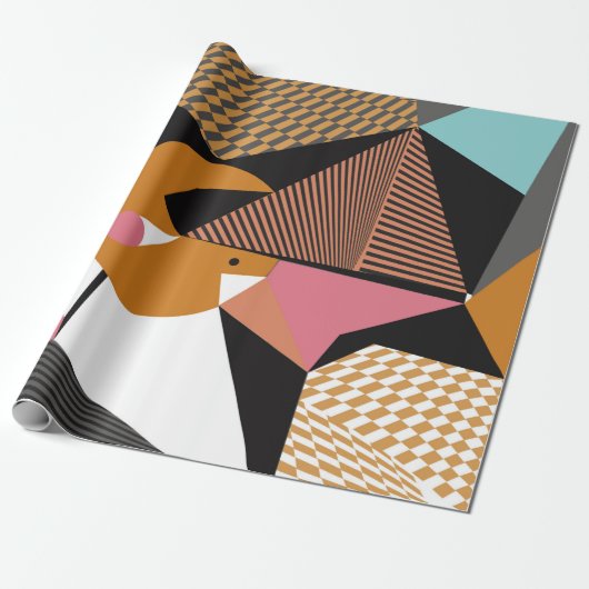 Abstracte moderne driehoeken achtergrondpatroon il cadeaupapier (Uitgerold)