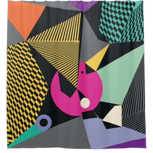 Abstracte moderne driehoeken achtergrondpatroon il douchegordijn (Voorkant)