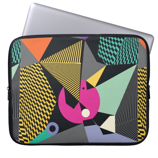 Abstracte moderne driehoeken achtergrondpatroon il laptop sleeve (Voorkant)