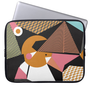 Abstracte moderne driehoeken achtergrondpatroon il laptop sleeve
