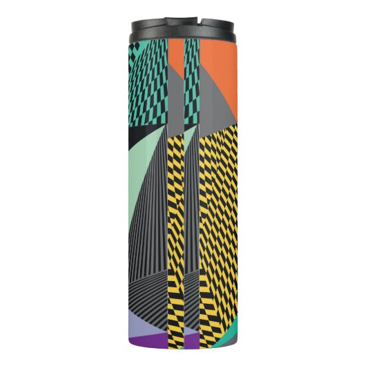 Abstracte moderne driehoeken achtergrondpatroon il thermosbeker (Achterkant)