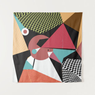 Abstracte moderne driehoeken achtergrondpatroon il wandkleed