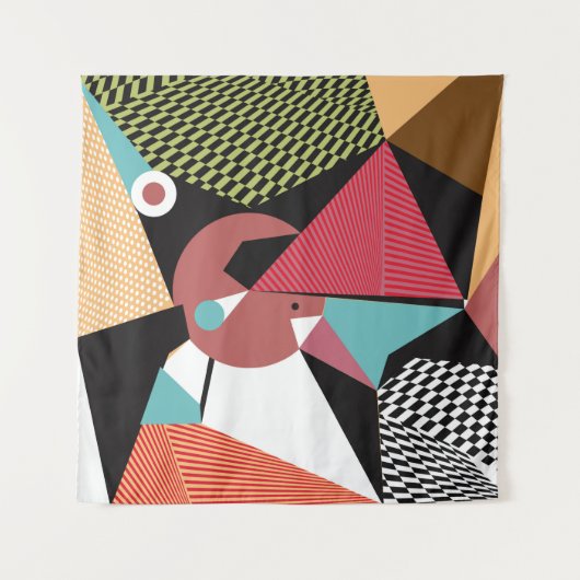 Abstracte moderne driehoeken achtergrondpatroon il wandkleed (Voorkant)