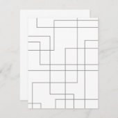 Abstracte, moderne, eenvoudige, minimale lijnpatro notitiekaartje (Voorkant / Achterkant)