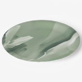 Abstracte Moderne Eenvoudige Sage Groene Waterverf Papieren Bordje (Gekanteld)