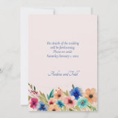 Abstracte moderne elegante bloemen waterverf bruil save the date (Achterkant)