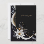 Abstracte moderne elegante witte en gouden bruilof kaart (Achterkant)