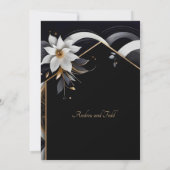Abstracte moderne elegante witte en gouden bruilof save the date (Achterkant)