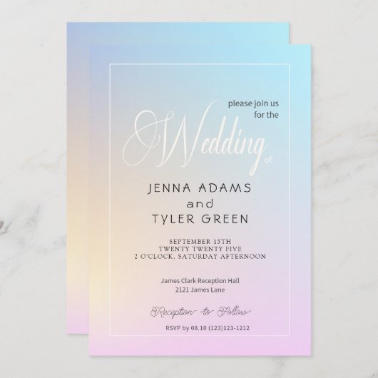 Abstracte moderne en kleurrijke pasteelgradiënt kaart (Voorkant / Achterkant)