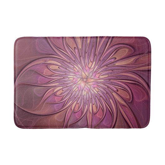 Abstracte moderne Floral fractal Art Berry Colors Badmat (Voorkant)