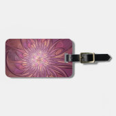 Abstracte moderne Floral fractal Art Berry Colors Bagagelabel (Voorkant horizontaal)