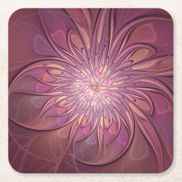 Abstracte moderne Floral fractal Art Berry Colors Kartonnen Onderzetters
