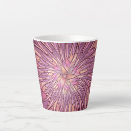 Abstracte moderne Floral fractal Art Berry Colors Latte Mok