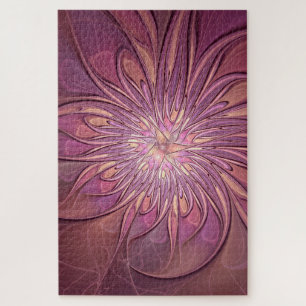 Abstracte moderne Floral fractal Art Berry Colors Legpuzzel