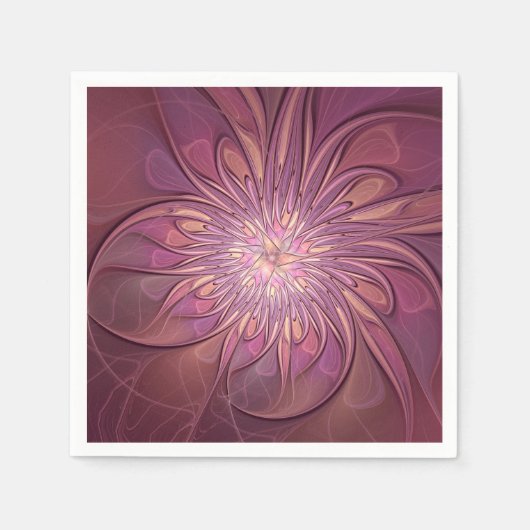 Abstracte moderne Floral fractal Art Berry Colors Servet (Voorkant)