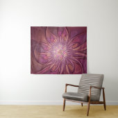 Abstracte moderne Floral fractal Art Berry Colors Wandkleed (In Situ (horizontaal))