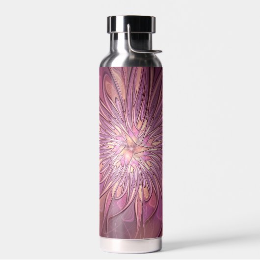 Abstracte moderne Floral fractal Art Berry Colors Waterfles (Links)