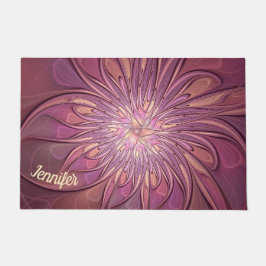 Abstracte Moderne Floral Fractal Berry Colors Name Deurmat