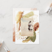 Abstracte moderne Floral-kerstabel Kaart (Voorkant / Achterkant in situ)