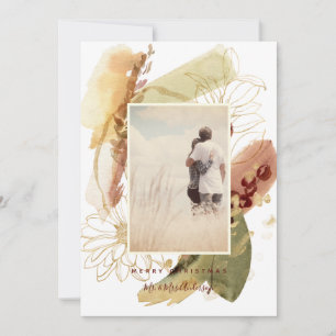 Abstracte moderne Floral-kerstabel Kaart