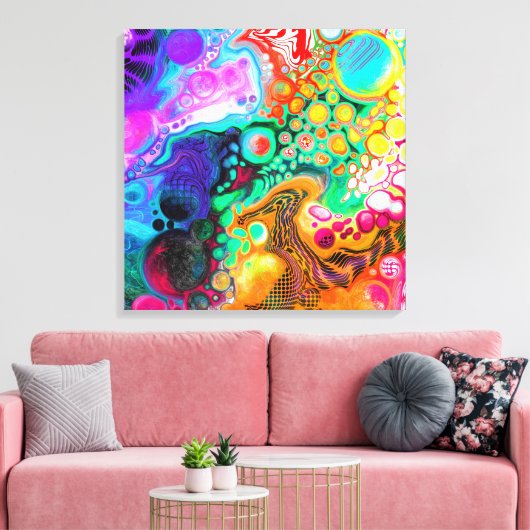 Abstracte moderne Fluid Art Canvas Afdruk (Insitu (Woonkamer))