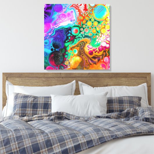 Abstracte moderne Fluid Art Canvas Afdruk (Insitu (Slaapkamer))