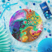 Abstracte moderne Fluid Art Papieren Bordje (Feest)