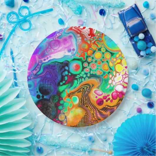 Abstracte moderne Fluid Art Papieren Bordje (Feest)