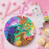 Abstracte moderne Fluid Art Papieren Bordje (Feest)