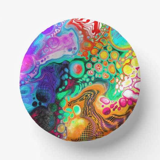 Abstracte moderne Fluid Art Papieren Kommen (Voorkant)