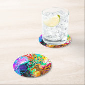 Abstracte moderne Fluid Art Ronde Kartonnen Onderzetter (Insitu)