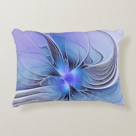 Abstracte moderne Fractal Art Lavendel blauw Accent Kussen