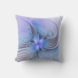 Abstracte moderne Fractal Art Lavendel blauw Buitenkussen