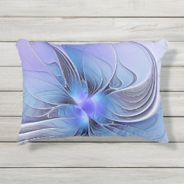 Abstracte moderne Fractal Art Lavendel blauw Buitenkussen