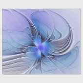 Abstracte moderne Fractal Art Lavendel blauw Cadeaupapier (Vlak)