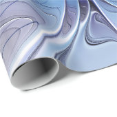 Abstracte moderne Fractal Art Lavendel blauw Cadeaupapier (Rol Hoek)