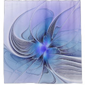 Abstracte moderne Fractal Art Lavendel blauw Douchegordijn (Voorkant)