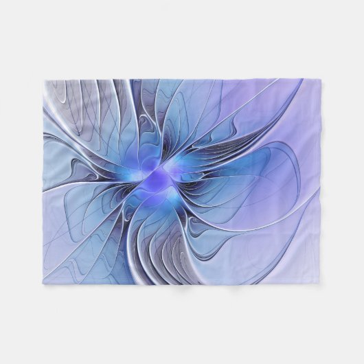 Abstracte moderne Fractal Art Lavendel blauw Fleece Deken (Voorkant (Horizontaal))