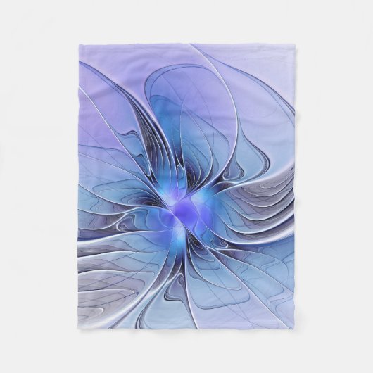 Abstracte moderne Fractal Art Lavendel blauw Fleece Deken (Voorkant)