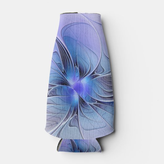 Abstracte moderne Fractal Art Lavendel blauw Flesjeskoeler (Voorkant)