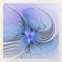 Abstracte moderne Fractal Art Lavendel blauw