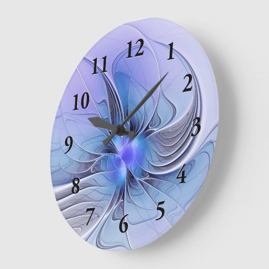 Abstracte moderne Fractal Art Lavendel blauw Grote Klok (Hoek)