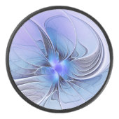 Abstracte moderne Fractal Art Lavendel blauw Hockey Puck (Voorkant)